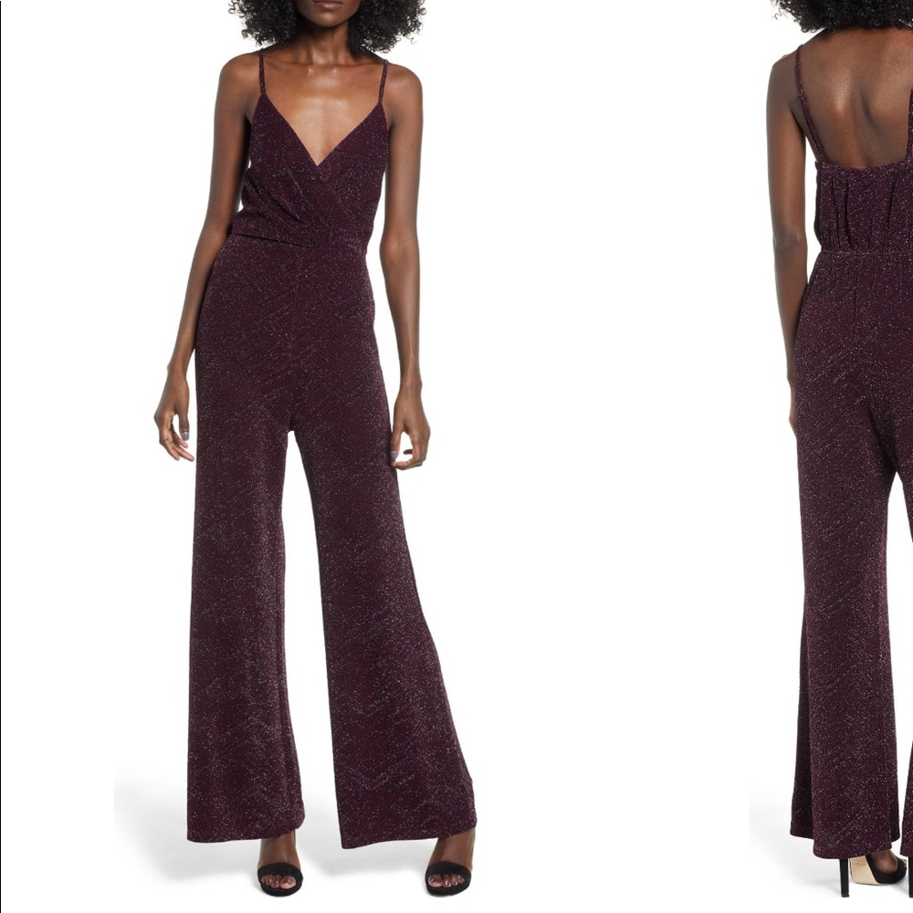 Row A Metallic Wrap Jumpsuit